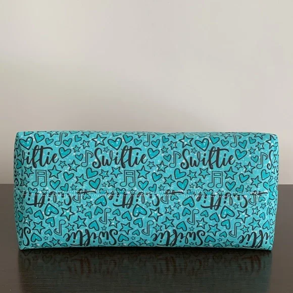 Swiftie Fabric Basket in Aqua and Turquoise Blue Taylor Swift Fabric and Cat - Picture 8 of 11
